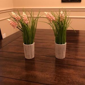 A pair of Pink Floral Accents